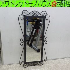 鏡 ミラー 壁掛け鏡 幅31cm アイアン調 札幌 西野店