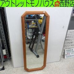 壁掛け鏡 木目調 幅37cm 鏡 ナチュラル ミラー 札幌 西野店