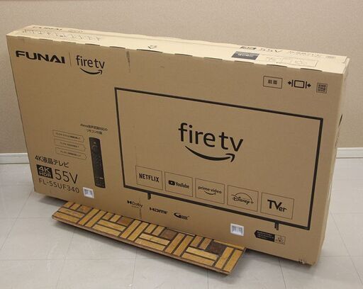 フナイ 55V型 4K液晶テレビ Fire TV 搭載 Alexa 対応 4K ダブルチューナー 内蔵 外付けHDD対応(裏番組録画可能) FL-55UF340 (E1254ntwxY)