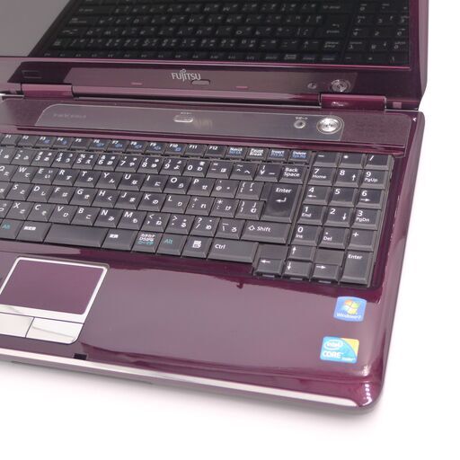 即使用可 Wi-Fi有 日本製 富士通 ノートパソコン FMV NF/G60T 紫色 中古良品 Core i3 4GB Blu-ray 無線LAN Windows10 Office