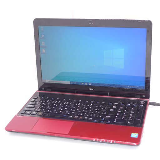 即使用可 Wi-Fi有 NEC ノートパソコン PC-LS150MSR 赤色 良品 Celeron 4GB DVDRW 無線 webカメラ Windows10 Office済