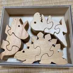 国産手作り木のおもちゃ　恐竜3体セット　アウトレット