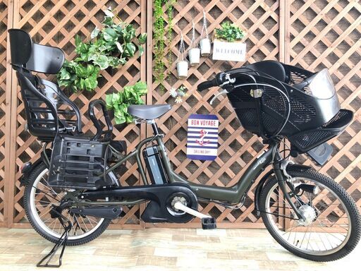 緑　タイヤ新品　電動自転車 バッテリー良品 子供乗せ　 20インチ　 ヤマハ　し