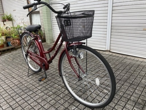 【26インチ自転車】美品❗️変速なし　カゴ、リヤタイヤ新品❗️LEDライト使用　若林自転車　唐崎店　SALE❗️