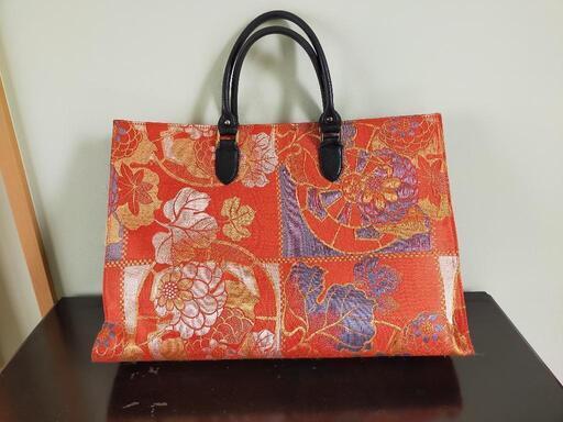 アンティーク帯×革　Ａ4バック