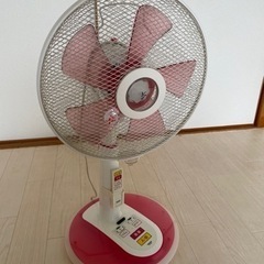 【無料】山善　リモコン付き扇風機　ピンク