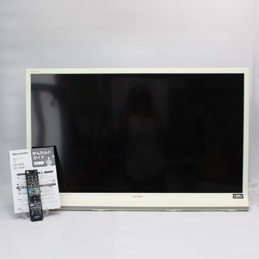 022)シャープ 40V型 フルハイビジョン 液晶テレビ AQUOS アクオス LC-40J9 ホワイト 2013年製 SHARP