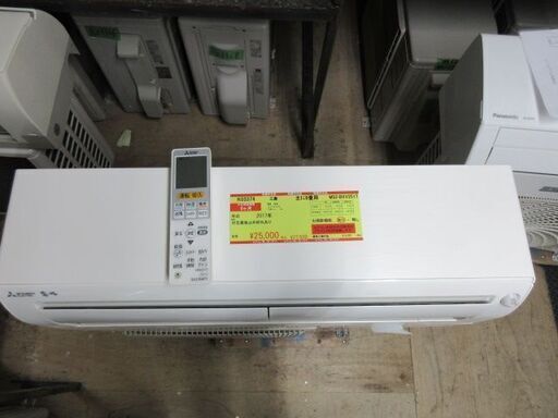 K03374　三菱　 中古エアコン　主に8畳用　冷房能力2.5KW ／ 暖房能力　2.8KW