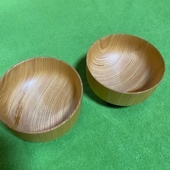 国産手作り木工品　ヒノキのお椀12センチ 2個セット