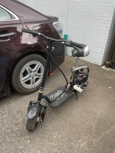 49cc エンジン 付 スクーター キック ボード ブラック 2スト