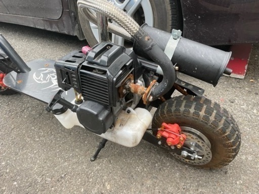 49cc エンジン 付 スクーター キック ボード ブラック 2スト