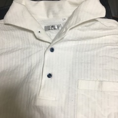 リブニットポロシャツ白スーツカンパニーLL