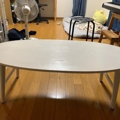 木造　白テーブル