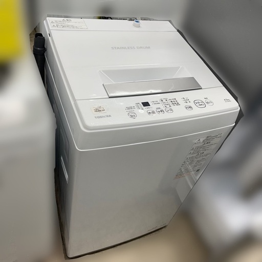 J1355 6ヶ月保証付き！ 高年式！4.5kg洗濯機 東芝 TOSHIBA AW-45M9 2021年製 動作確認、クリーニング済み