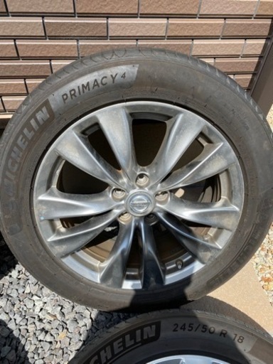 送料無料 日産フーガ（Y51）後期 18インチ 純正ホール＆タイヤ 245/50