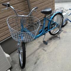 〈淡いブルーの自転車〉２２インチ