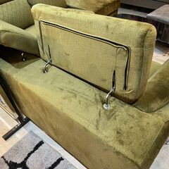 ■ミキインテリア■引取限定■アウトレット■通常販売価格195,800円■ヘッドレス可動式■カウチソファー3点セットダークグリーン