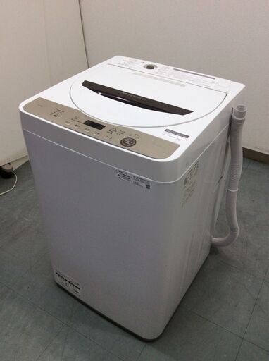 （9/30受渡済）JT4806【SHARP/シャープ 6.0㎏洗濯機】極美品 2021年製 ES-GE6E 家電 洗濯 簡易乾燥付
