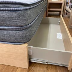 R220 NITORI 最高級 セミダブルベッド ダブルマット、宮・ライト・コンセント・引出し付 美品