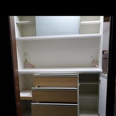 松田家具食器棚 カップボード W1400mm ブラウン