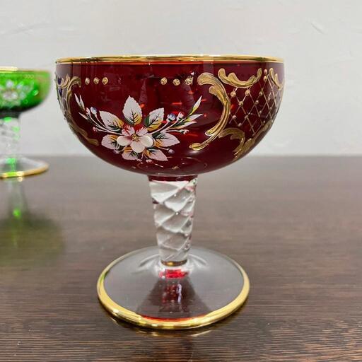 ラグーナ・ムラノ☆ベネチアンペアグラス☆24金装飾 ベネチアンペアグラス