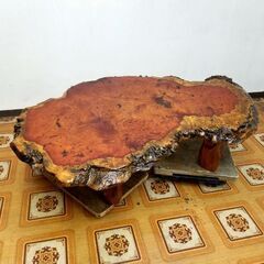 美品 一枚板テーブル 花梨座卓 天然木 座敷机