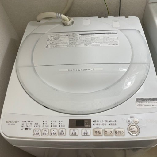 シャープ　７kg 洗濯機　ES-KS70V-WH