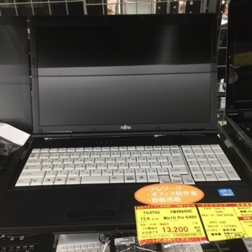 【【店舗引き取りのみ】動作確認、清掃済み‼️ FUJITSU 15.6インチ WIN10 PRO 64BIT NJ173