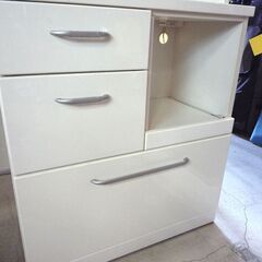 キッチンボード レンジボード ホワイト系 コンセント付 横幅 80cm 食器