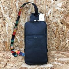 Wa184 ポールスミス ボディーバッグ レザー ブラック PSN400