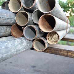 【鉄くず】≪zy538≫単管パイプ/鉄パイプ 径48mm 不揃い 現状渡し【長さ 約740～1500mm】約35本セット 現場/土木/足場