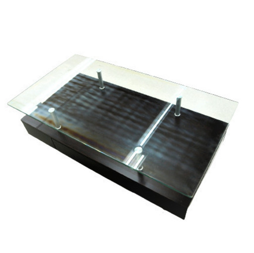 USED ガラス天板テーブル 引き出し付き W1200 - テーブル