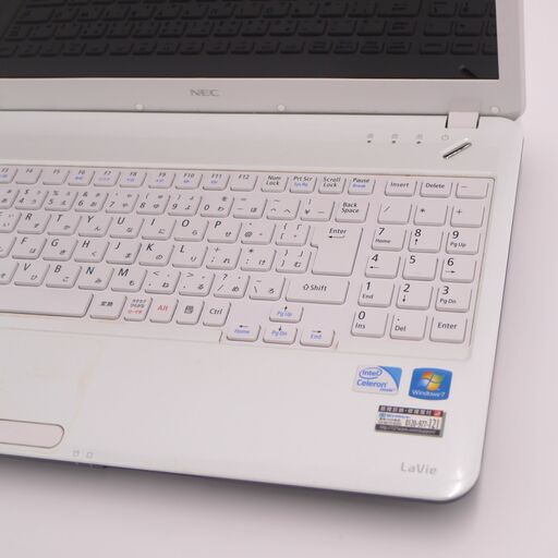 保証付 即使用可 Wi-Fi有 NEC ノートパソコン PC-LS150CS1TW ホワイト 中古動作良品 Celeron 4GB DVDRW 無線LAN Windows10 Office