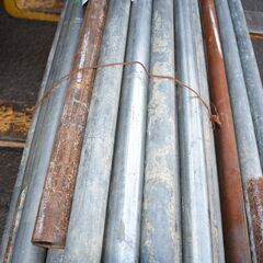 【ヤ取終了7/16】≪zy540≫単管パイプ/鉄パイプ 径48mm 現状渡し【長さ 約1500～1600mm】約46本 セット 現場/土木/足場
