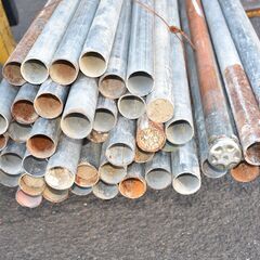 【ヤ取終了7/16】≪zy540≫単管パイプ/鉄パイプ 径48mm 現状渡し【長さ 約1500～1600mm】約46本 セット 現場/土木/足場