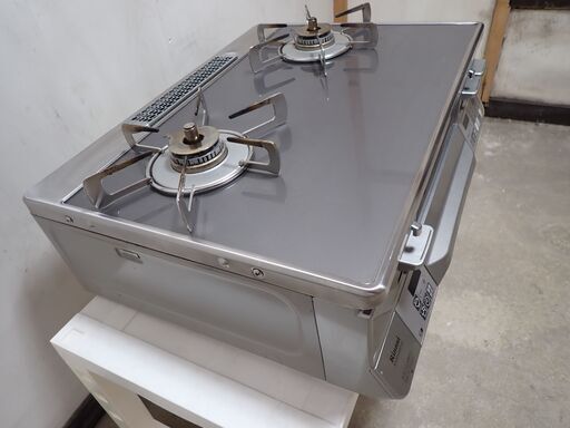 美品 リンナイ ガステーブル ガラストップ 右強火力 都市ガス
