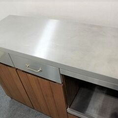 unico/ウニコ STRADA/ストラーダ キッチンカウンター 幅120 ステンレス天板 インダストリアル  食器棚 中古家具 店頭引取歓迎 R6134)