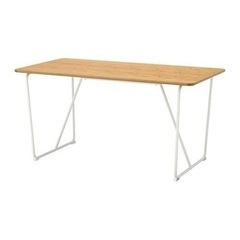 レア！IKEAダイニングテーブル/竹 バンブー/おしゃれ/ホワイト