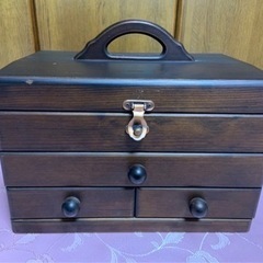 木製　ソーイングボックス　裁縫箱　レトロ