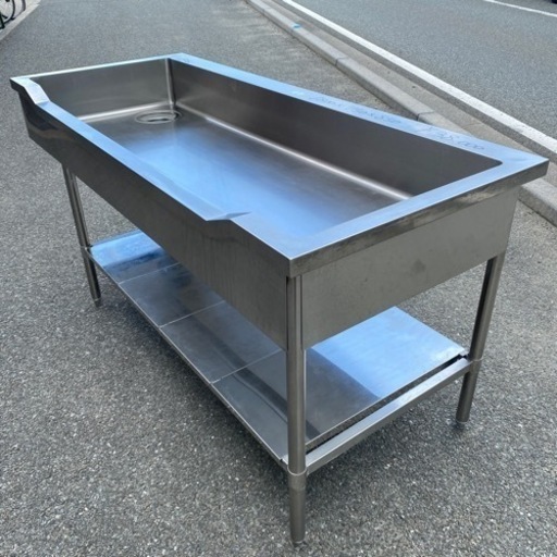 ☆中古品 船形1層シンク 蛇口 バックガード無し 業務用厨房機器 ①