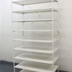 無印良品/MUJI スチールユニットシェルフ 幅84 ライトグレー追加棚x10