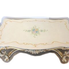 【新札幌発】Silik シリック イタリア製 ロココ様式 アンティーク センターテーブル 猫脚 ★