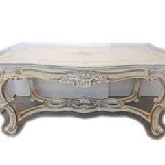 【新札幌発】Silik シリック イタリア製 ロココ様式 アンティーク センターテーブル 猫脚 ★