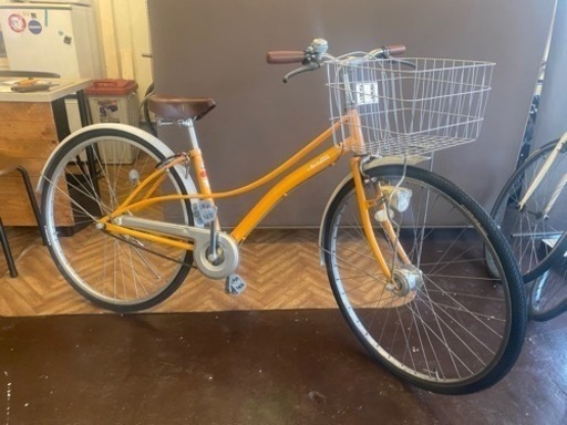 【LEDオートライト】27インチ　自転車　オレンジ