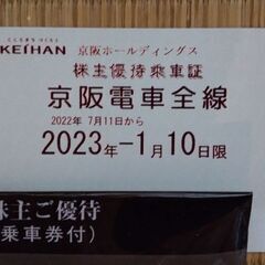 京阪電車株主優待乗車証
