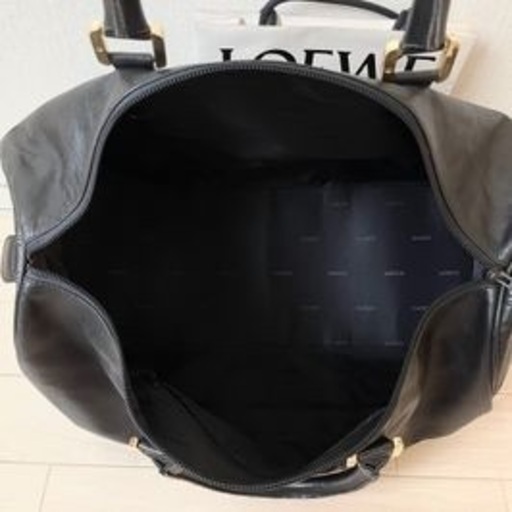 LOEWE ロエベ アナグラム ブラック レザー ボストンバッグ