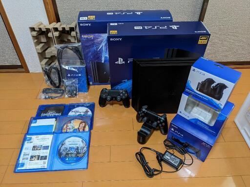 PS4 pro SSD1TB換装 コントローラ2つ 充電スタンド付