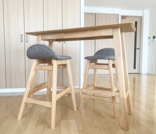 【値下げ中】IKEAダイニングテーブル　チェア2脚