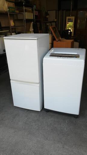セット613⭐配送と設置は無料サービス⭐シャープ冷蔵庫137L＋アイリスオーヤマ洗濯機5kg