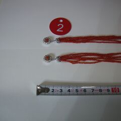 紅珊瑚ネックレス　3連2本組　26400円　№002